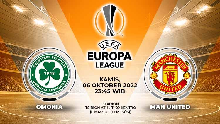 Berikut ini adalah link live streaming laga Liga Europa yang mempertemukan Omonia vs Manchester United, Kamis (06/10/22), pukul 23.45 WIB.