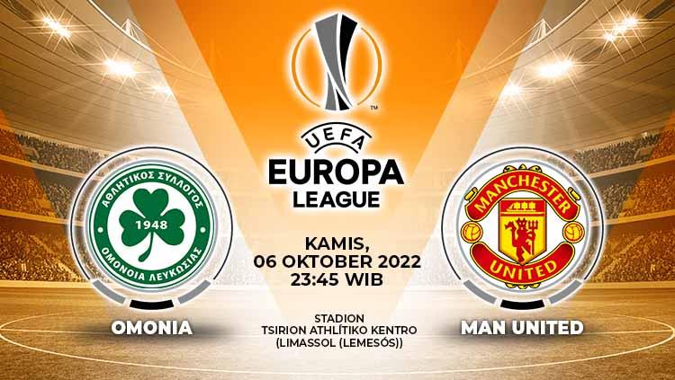 Berikut ini adalah link live streaming laga Liga Europa yang mempertemukan Omonia vs Manchester United, Kamis (06/10/22), pukul 23.45 WIB. - INDOSPORT