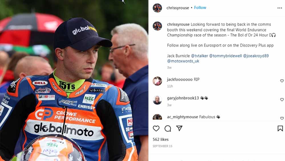 Chrissy Rouse, pembalap British Superbike meninggal dunia saat balapan. (Foto: Instagram@chrissyrouse)