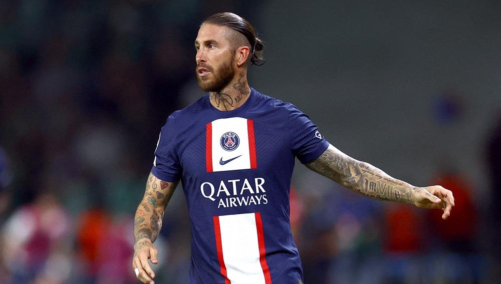 Sergio Ramos saat laga Liga Champions antara Maccabi Haifa vs Paris Saint-Germain