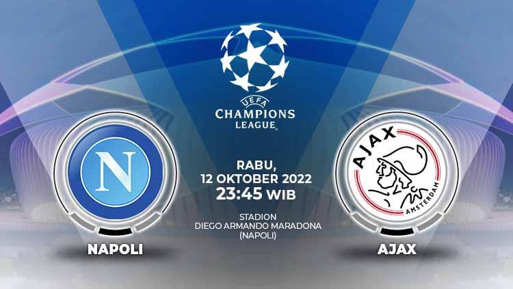 Berikut adalah prediksi pertandingan lanjutan Liga Champions 2022/23 antara Napoli vs Ajax, yang menjadi misi de Joden kunci amankan tiket babak 16 besar. - INDOSPORT