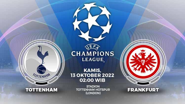 Prediksi pertandingan antara Tottenham Hotspur vs Eintracht Frankfurt (Liga Champions).