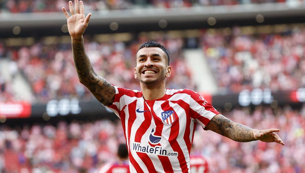 Angel Correa saat laga LaLiga Spanyol antara Atletico Madrid vs Girona