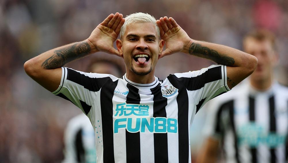 Bruno Guimaraes saat laga Liga Inggris antara Newcastle United vs Brentford