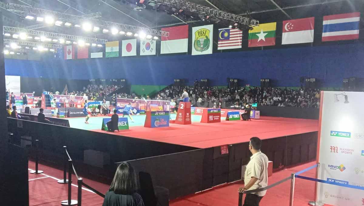 Salah satu sudut arena Mansion Sports Malang International Indonesia Challenge di GOR Platinum Araya Malang yang memasuki babak 8 besar. - INDOSPORT