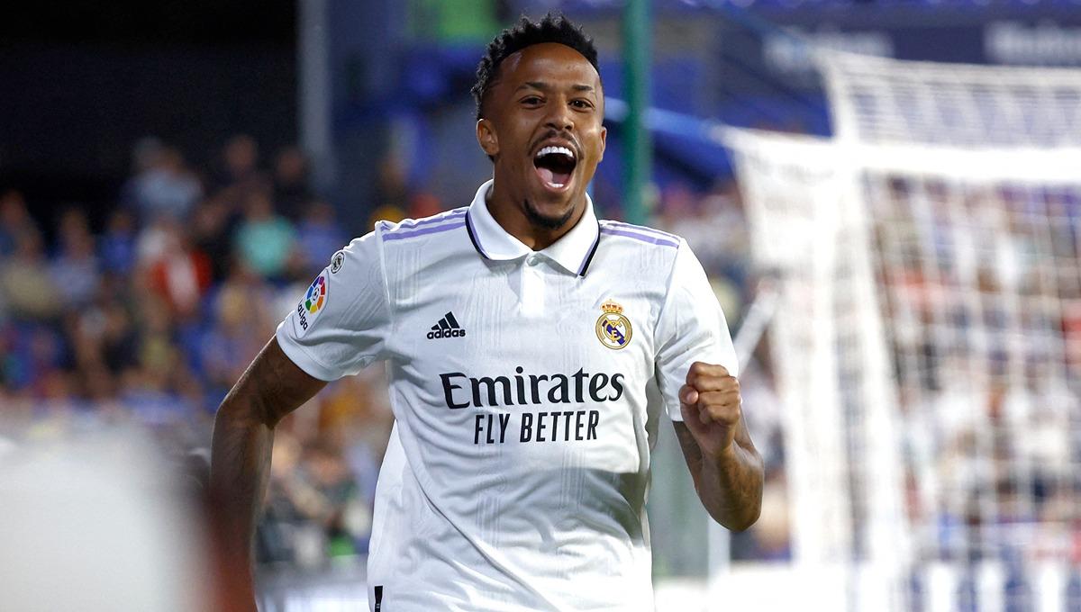 Eder Militao saat laga LaLiga Spanyol antara Getafe vs Real Madrid