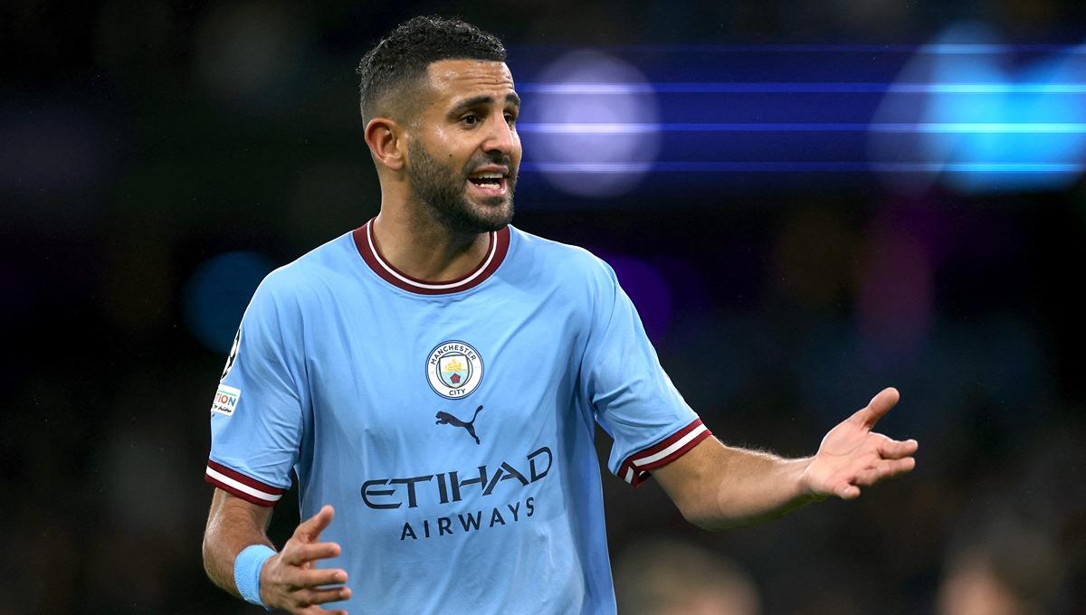 Riyad Mahrez saat pertandingan Liga Champions antara Manchester City vs FC Copenhagen