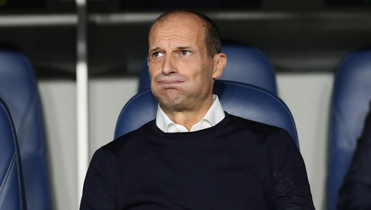 Ekspresi Massimiliano Allegri saat laga Liga Champions antara Maccabi Haifa vs Juventus