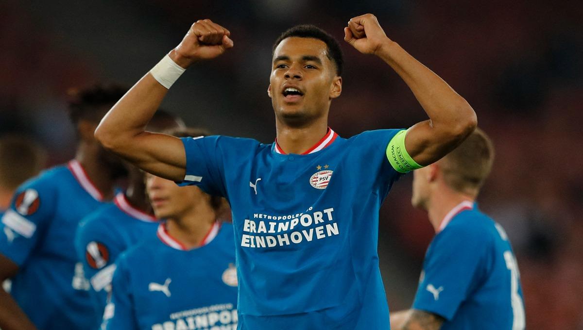 Cody Gakpo saat laga Liga Europa antara FC Zurich vs PSV Eindhoven