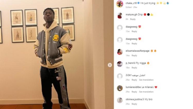 Pemain muda AC Milan, Chaka Traore. Foto: instagram/chaka_c10.