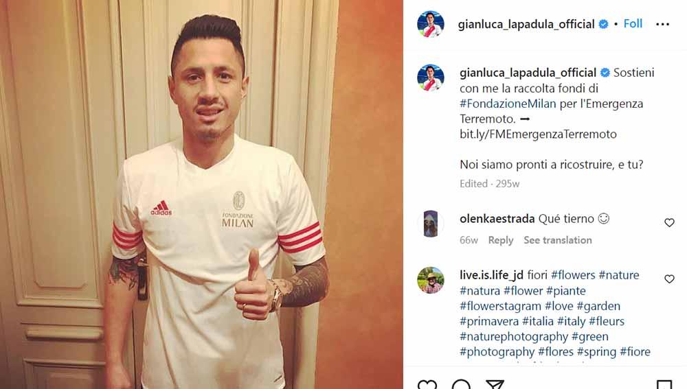 Gianluca Lapadula saat masih di AC Milan. Foto: Instagram@gianluca_lapadula_official.