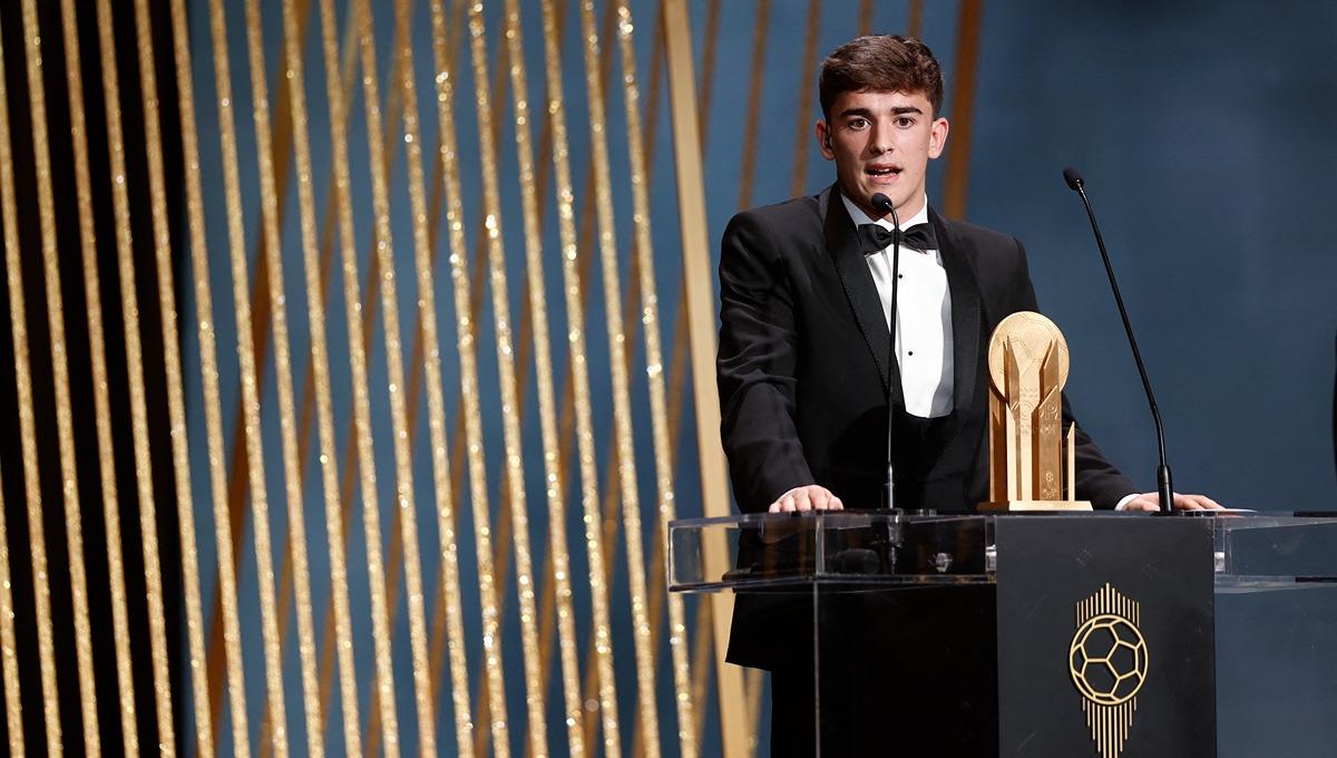 Pemain Barcelona, Gavi, masih dikaitkan dengan sejumlah klub top Eropa. Foto: REUTERS/Benoit Tessier.