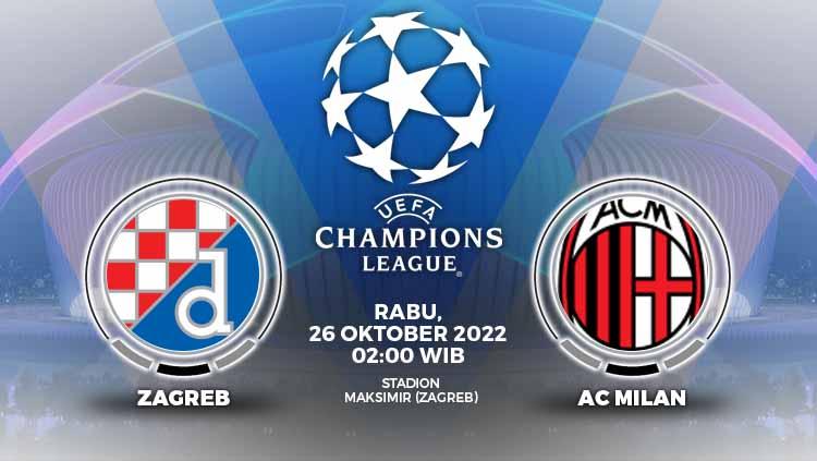 Prediksi pertandingan Liga Champions antara Dinamo Zagreb vs AC Milan.