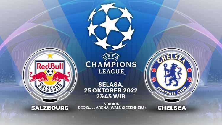 Berikut ini link live streaming Liga Champions antara RB Salzburg vs Chelsea yang bakal tersaji di Red Bull Arena pada Selasa (25/10/22) pukul 23.45 WIB. - INDOSPORT