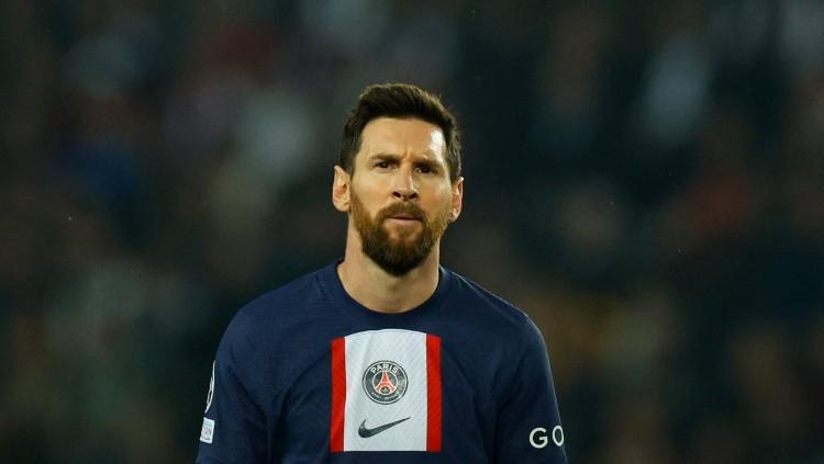 Lionel Messi di laga PSG vs Maccabi Haifa (26/10/22). (Foto: REUTERS/Sarah Meyssonnier)