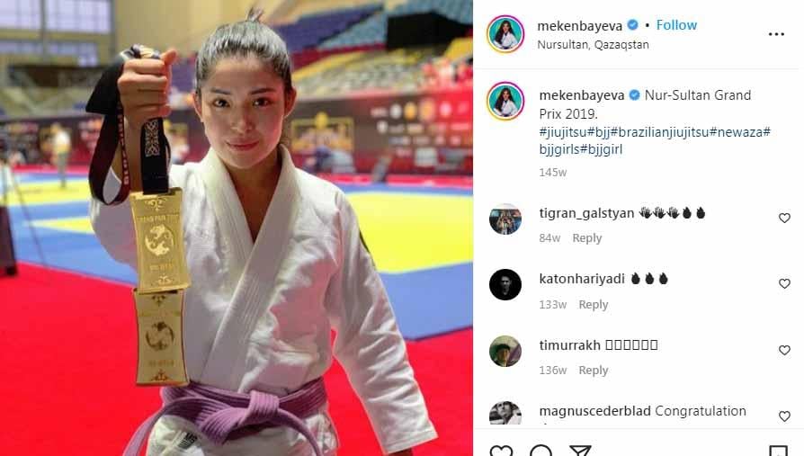Moldir Mekenbeyeva, atlet Jiu Jitsu asal Kazakhstan. (Foto: Instagram@mekenbayeva) - INDOSPORT