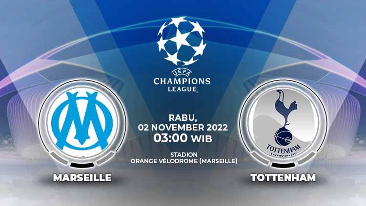 Berikut link live streaming Liga Champions Grup D antara Marseille vs Tottenham Hotspur, di mana ini jadi laga hidup mati kedua tim demi lolos ke 16 besar. - INDOSPORT