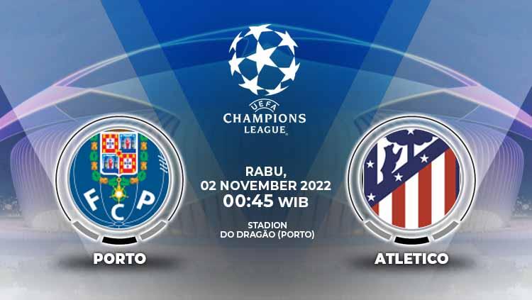 Berikut link live streaming Liga Champions antara FC Porto vs Atletico Madrid pada Rabu (2/10/22), mulai pukul 00:45 WIB. - INDOSPORT