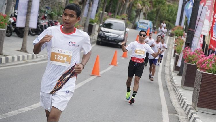 IFG Labuan Bajo Marathon 2022 diselenggarakan di Manggarai Barat, NTT, Sabtu (29/10/22).