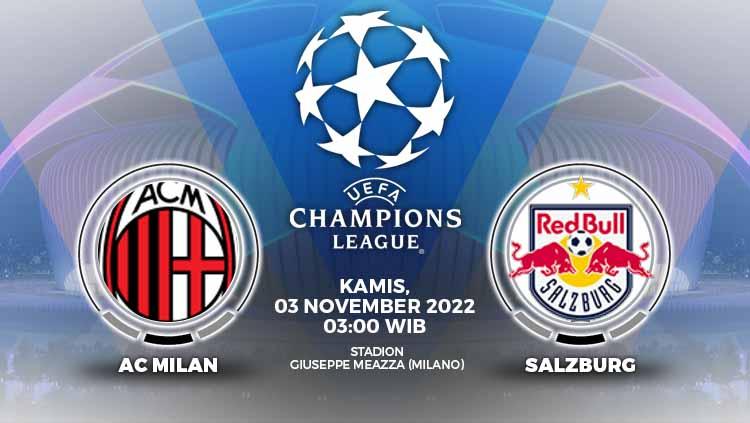 Berikut link live streaming Liga Champions antara AC Milan vs RB Salzburg pada Kamis (03/10/22), mulai pukul 03:00 dini hari WIB. - INDOSPORT