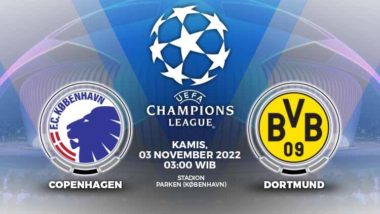 Berikut link live streaming Liga Champions 2022/23 pada pekan keenam Grup G antara Copenhagen vs Borussia Dortmund, Kamis (03/11/22), pukul 03.00 WIB. - INDOSPORT