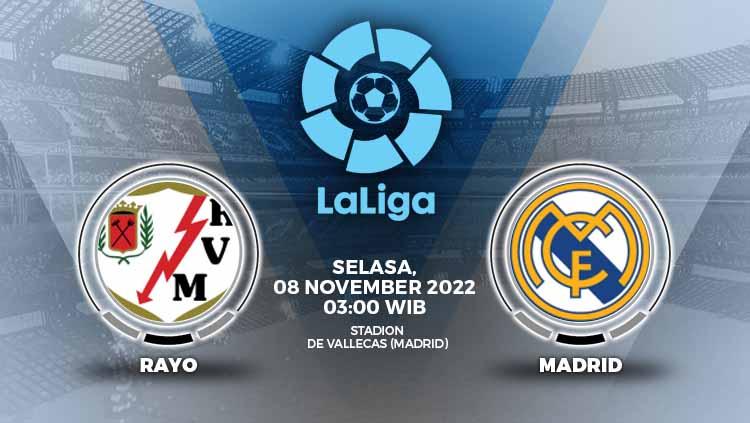 Berikut link live streaming Liga Spanyol (LaLiga) yang menyajikan laga seru antara Rayo Vallecano vs Real Madrid. - INDOSPORT