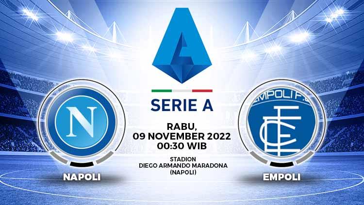 Berikut link live streaming Liga Italia (Serie A) antara Napoli vs Empoli pada Rabu (09/10/22), pukul 00.30 WIB. - INDOSPORT