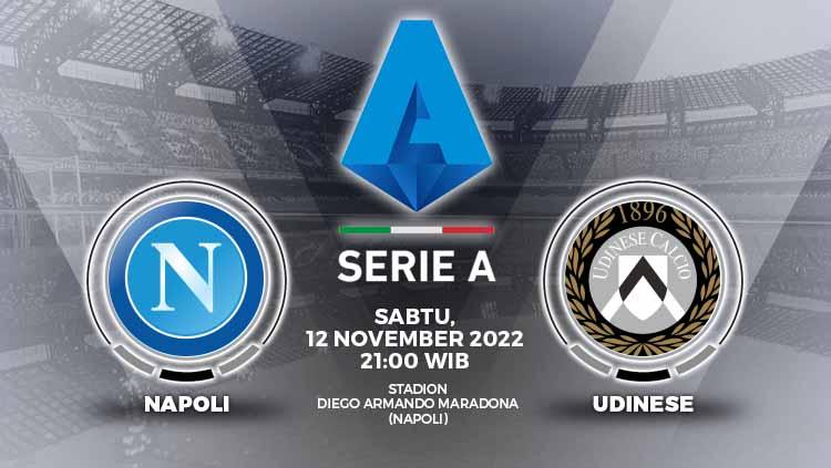 Berikut link live streaming Liga Italia (Serie A) yang mempertemukan Napoli vs Udinese, Sabtu (12/11/22) pukul 21.00 WIB di Stadion Diego Armando Maradona. - INDOSPORT