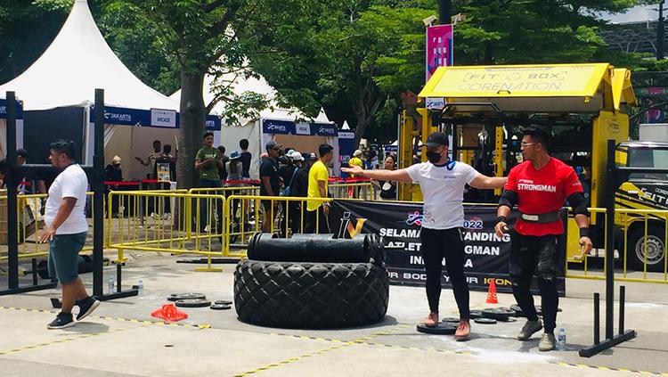 Suasana Jakarta Sports Week di kawasan Stadion Gelora Bung Karno, Jakarta.