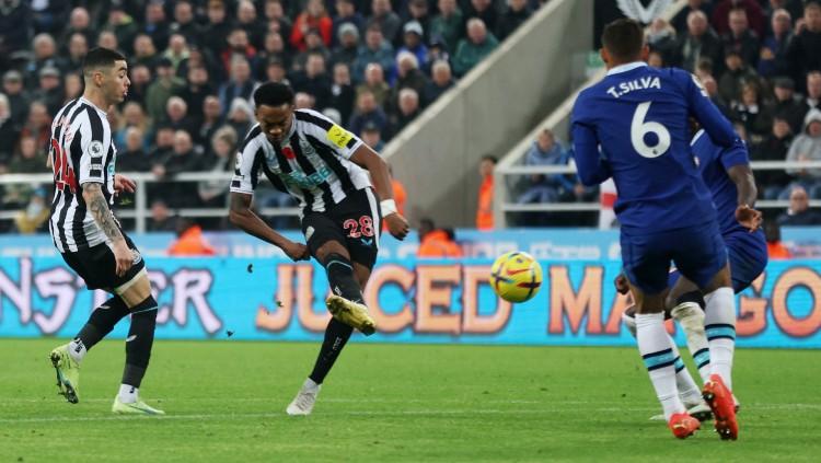Gol tunggal pemain Newcastle United, Joe Willock ke gawang Chelsea di pekan ke-16 Liga Inggris Reuters/Lee Smith