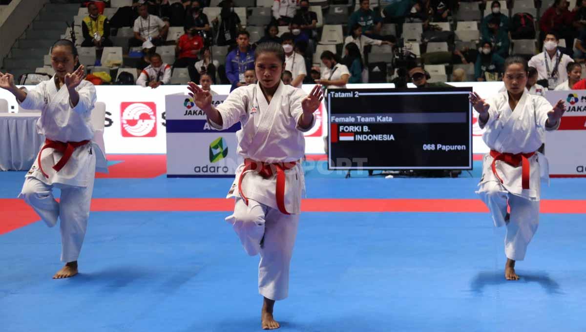 Kejuaraan Dunia Karate WKF Series A 2022 di Istora GBK, Senayan, Jakarta, Sabtu (19/11/22).