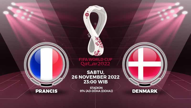 Berikut ini prediksi Piala Dunia 2022 antara Prancis vs Denmark yang akan digelar pada Sabtu (26/11/22) pukul 23.00 WIB.