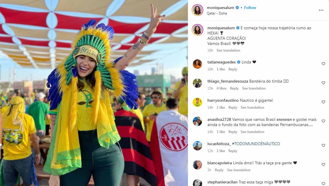 Monique Salum, WAGs Brasil sekaligus istri Fred bintang Manchester United. (Foto: Instagram@moniquesalum) - INDOSPORT