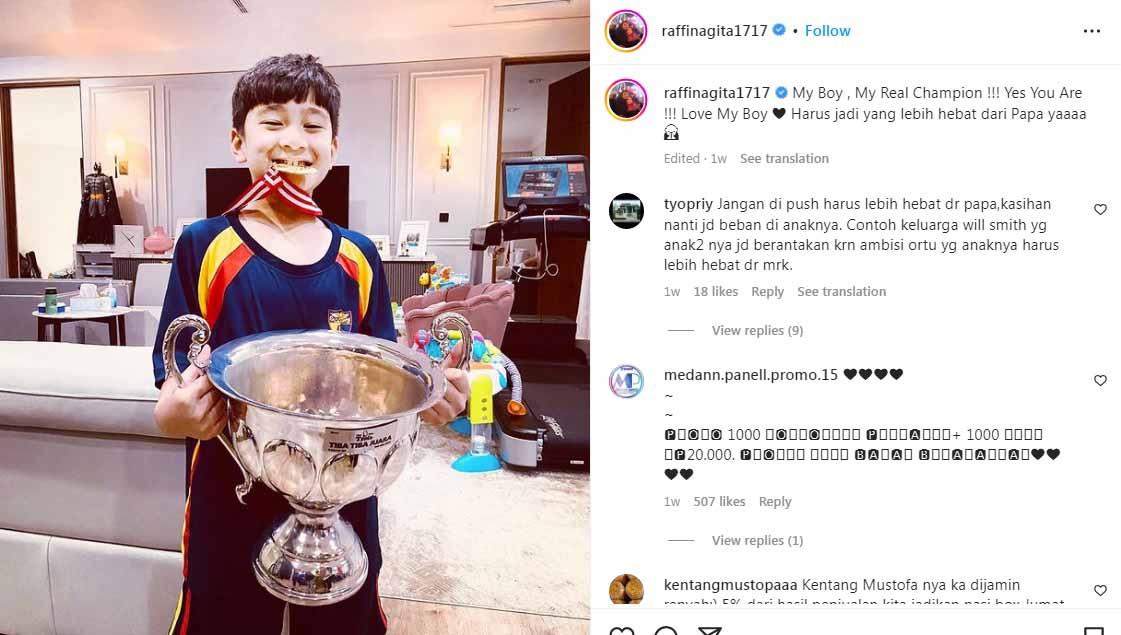 Putra sulung artis Raffi Ahmad dan Nagita Slavina, Rafathar Malik Ahmad, pamer skill ajaib bermain basket. Siap saingi ‘pebasket sombong’ Denny Sumargo?