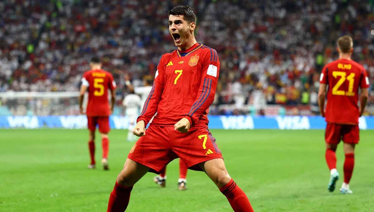Pemain Timnas Spanyol, Alvaro Morata, gagal membawa timnya melaju ke babak 8 besar Piala Dunia 2022. (Foto: REUTERS/Kai Pfaffenbach)