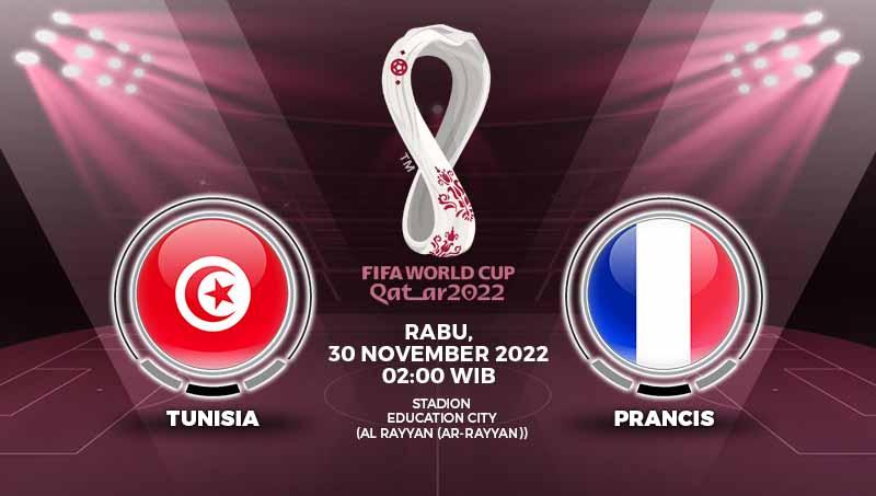 Prediksi pertandingan antara Tunisia vs Prancis (Piala Dunia Qatar 2022).