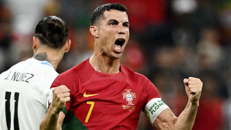 Aksi Cristiano Ronaldo di kualifikasi Euro 2024. (Foto: REUTERS/Dylan Martinez).