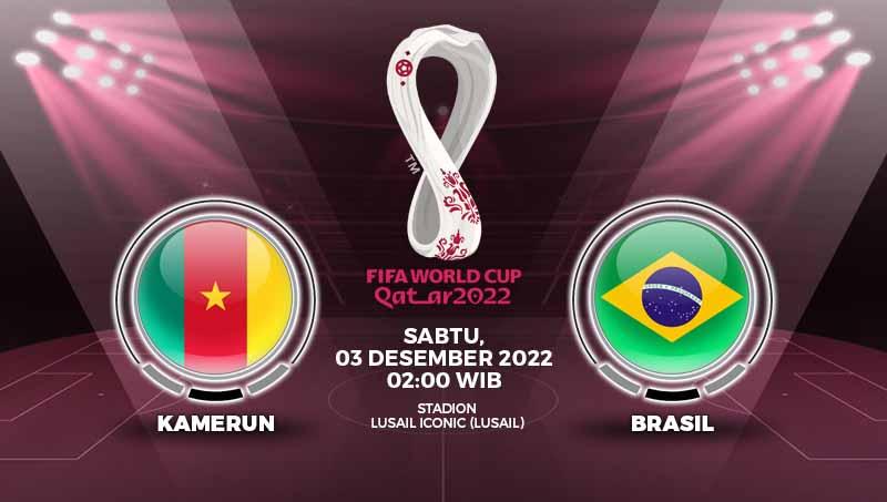 Link live streaming pertandingan antara Kamerun vs Brasil (Piala Dunia Qatar 2022).