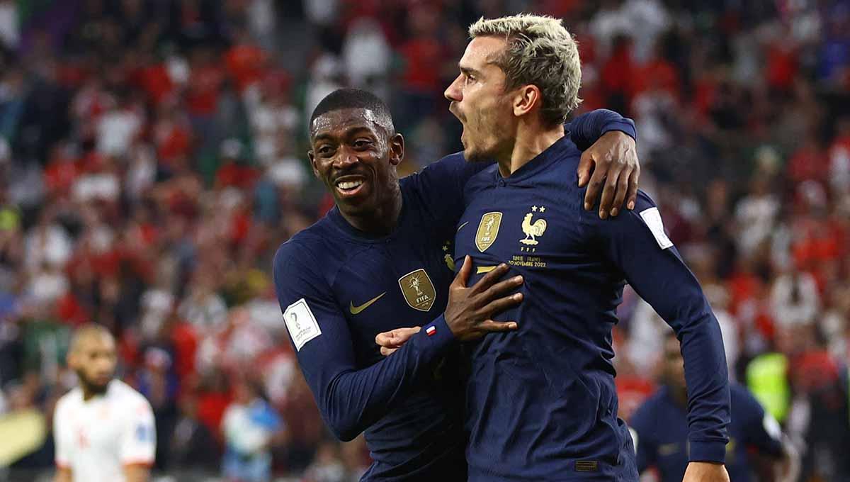 Performa mengagumkan Antoine Griezmann di Piala Dunia 2022 bersama Prancis sepertinya kembali membuat Manchester United jatuh hati padanya. (Foto: REUTERS/Hannah Mckay) - INDOSPORT