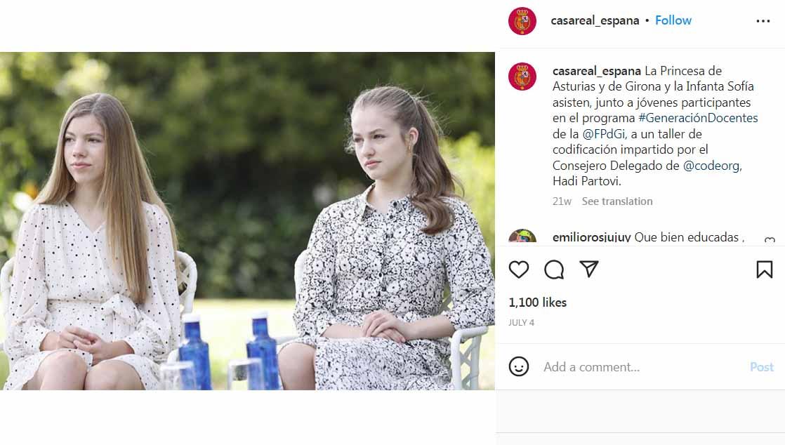 Princess Leonor (kanan), putri sulung Raja Felipe VI and Ratu Letizia dari Spanyol. Foto: Instagram@casareal_espana. - INDOSPORT