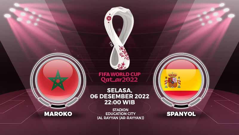 Prediksi Piala Dunia 2022 babak 16 besar antara Maroko vs Spanyol, Selasa (06/12/22) malam di Education City Stadium.