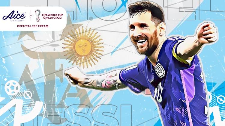 Lionel Messi jadi pahlawan Argentina dalam kemenangan 2-1 atas Australia pada babak 16 besar Piala Dunia 2022, Minggu (04/12/22) pukul 02.00 dini hari WIB. - INDOSPORT