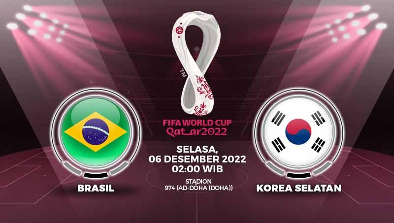 Prediksi pertandingan antara Brasil vs Korea Selatan (Piala Dunia Qatar 2022).
