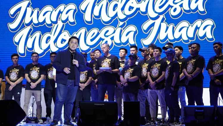 Acara Back2Back Celebration and Champhions Satria Muda di Britama Arena Jakarta, Sabtu (03/12/22).