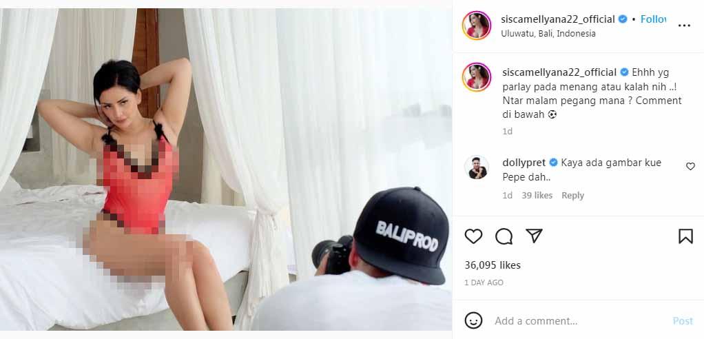 Selebgram Indonesia, Sisca Mellyana seksi pakai lingerie saat bahas taruhan Piala Dunia 2022. Copyright: Instagram@siscamellyana22_official