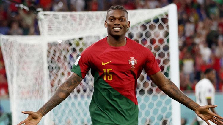 Penyerang sayap Timnas Portugal, Rafael Leao di Piala Dunia 2022 (Foto: REUTERS/Carl Recine) - INDOSPORT