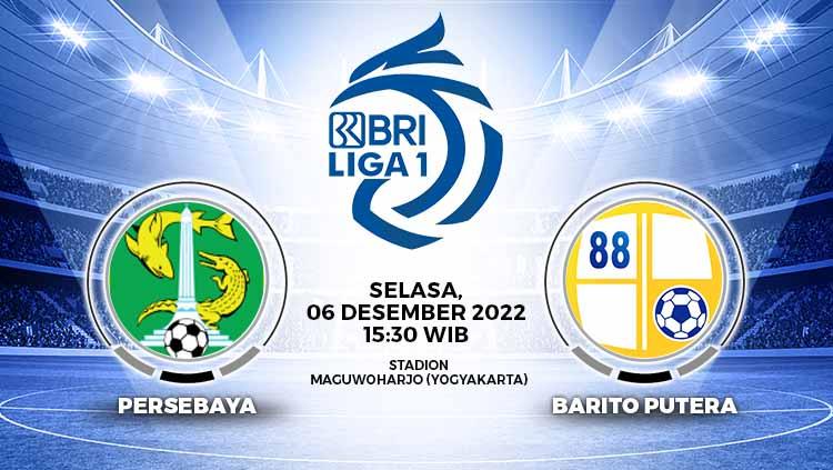 Hasil pertandingan Liga 1 2022/23 antara Persebaya Persebaya vs Barito Putera, Selasa (06/12/22) di mana Bajul Ijo comeback dan meraih kemenangan 3-2. - INDOSPORT