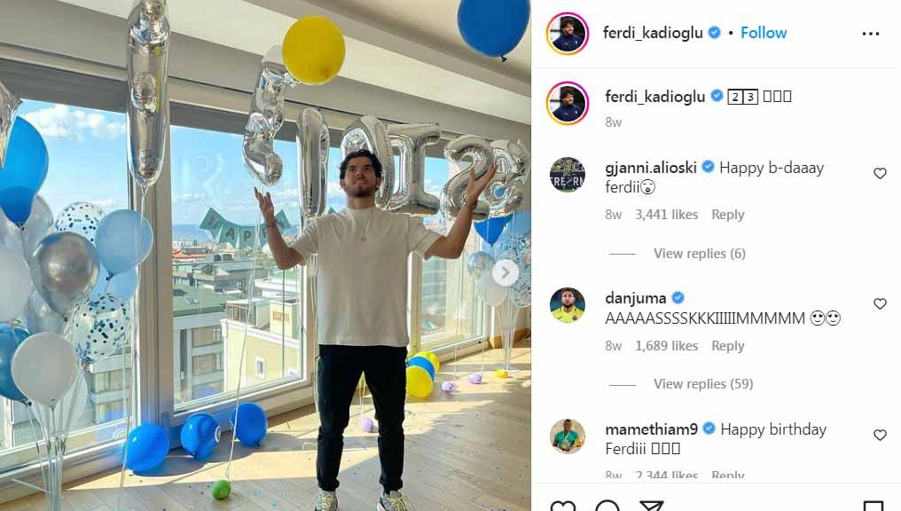Pemain Fenerbahce dan Timnas Turki, Ferdi Kadioglu. Foto: Instagram@ferdi_kadioglu.
