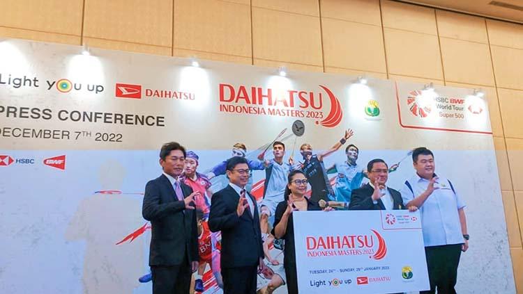 Press Conference Indonesia Masters 2023 di The Ritz Carlton, Mega Kuningan, Jakarta Selatan, Rabu (07/12/22)