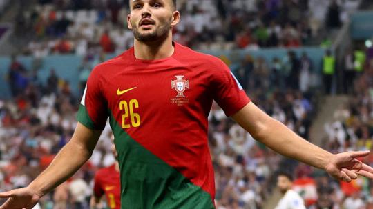 Striker Timnas Portugal, Goncalo Ramos, saat tampil di Piala Dunia 2022. Foto: REUTERS/Carl Recine.